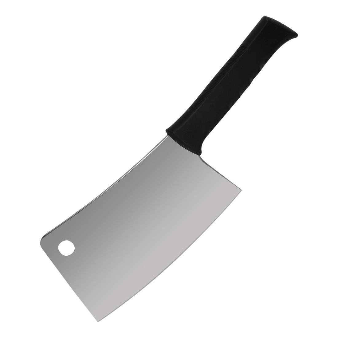 Vogue Cleaver Plastic Handle Black - 204mm 8" D474 - Whisk Hospitality - D474