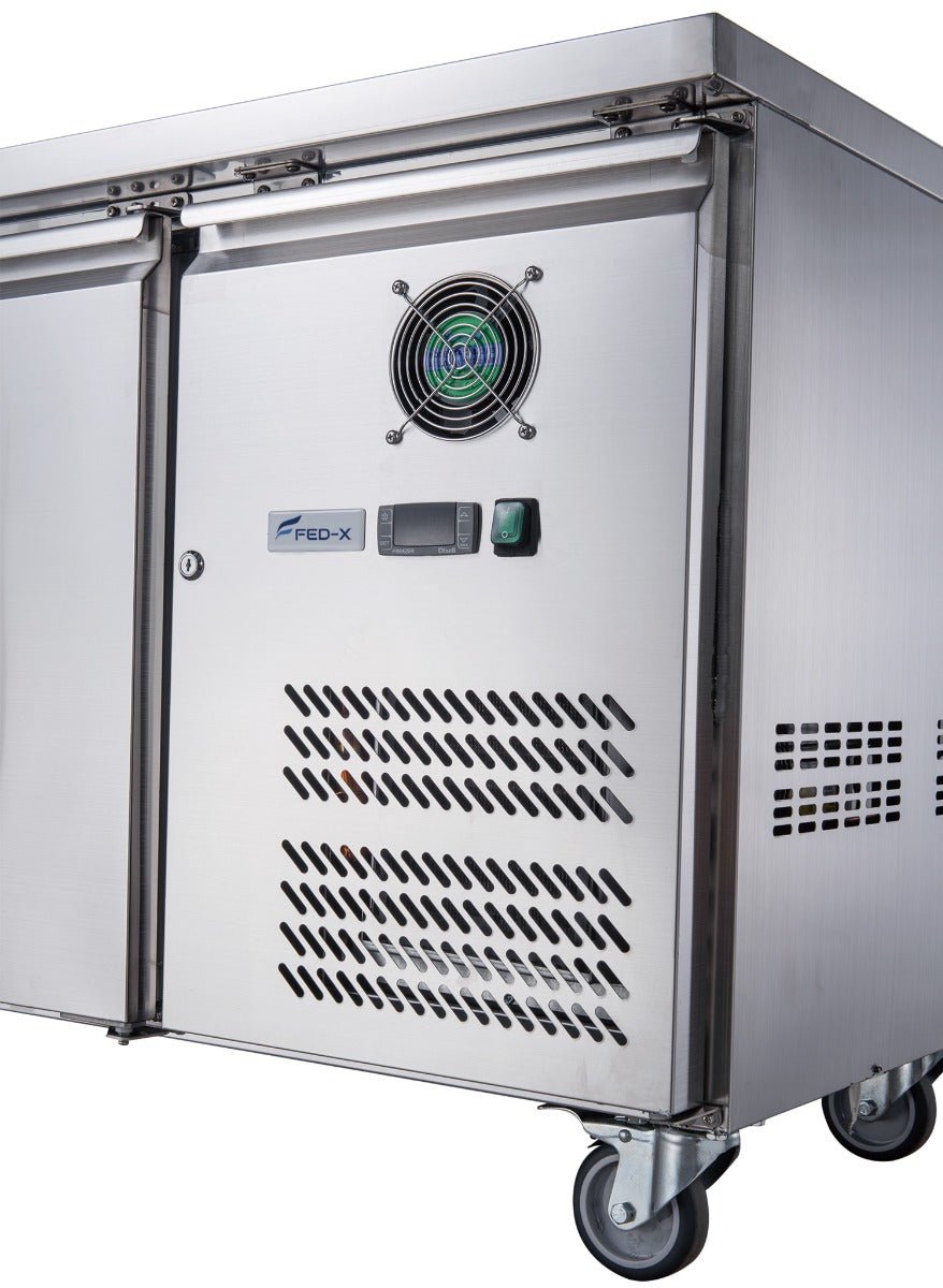 FED - X Stainless Steel Two Door Bench Freezer - XUB7F13S2V - Whisk Hospitality - XUB7F13S2V