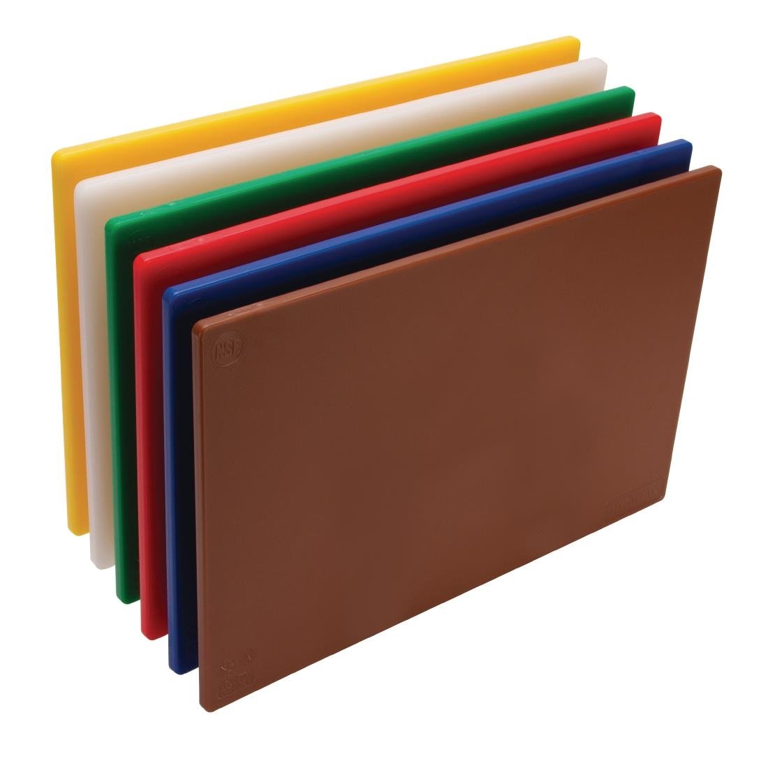 Hygiplas Low Density Pack of 6 Chopping Boards 450x300x10mm W356 - Whisk Hospitality - W356