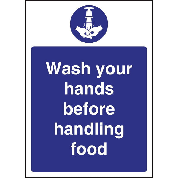 Vogue Wash Hands Sign - 300x200mm 11 3/4x7 3/4" (Self - Adhesive) W110 - Whisk Hospitality - W110