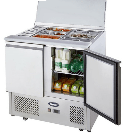 Atosa 2 DOORS SLIDING LID SALADETTE FRIDGE SIZE 900 MM ESL3800 - Whisk Hospitality - ESL3800