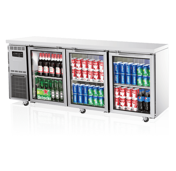 Turbo Air 3 Glass Door Undercounter Fridge 1800mm (600mm Deep) KGR18-3S-N - Whisk Hospitality - KGR18-3S-N