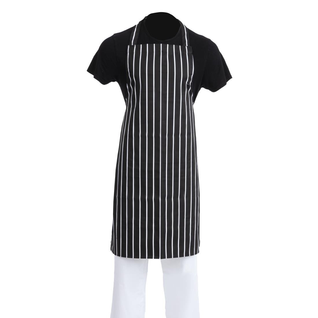 Whites Black & White Stripe Butchers Bib Apron A935 - Whisk Hospitality - A935