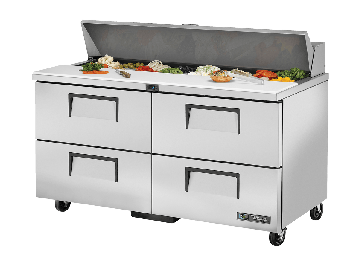 True Refrigeration Prep Table 16x 1/6 Top Pans 4 Drawers - TSSU - 60 - 16D - 4 - HC - Whisk Hospitality - TSSU-60-16D-4-HC
