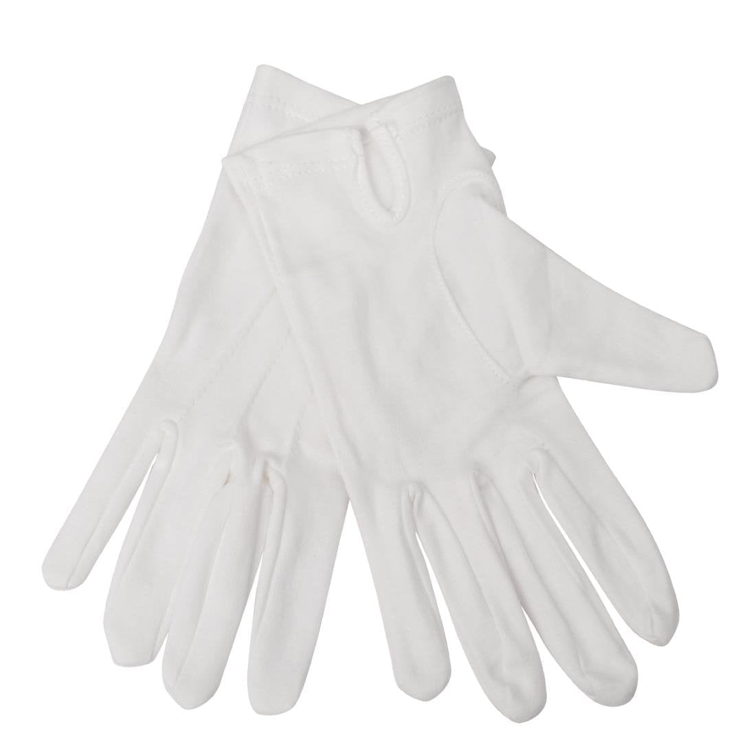 Whites Waiting Gloves Ladies White 100% Cotton - Size M A545 - M - Whisk Hospitality - A545-M