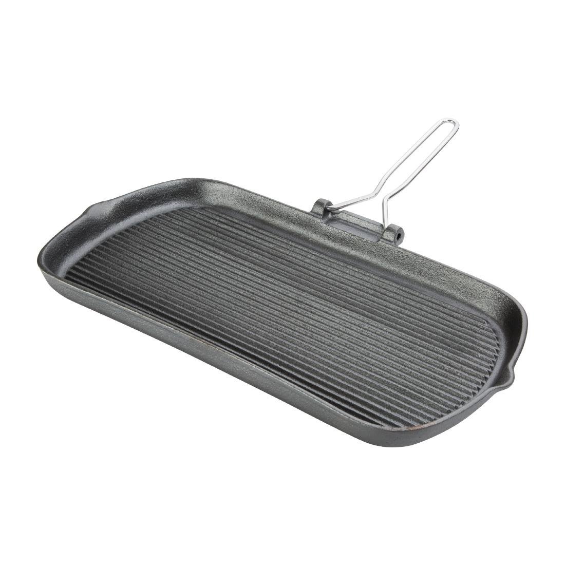 Vogue Grill Pan Cast Iron - 380x225x37mm 15x8 3/4x1 1/2" K417 - Whisk Hospitality - K417