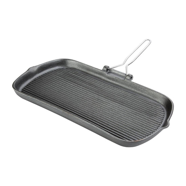 Vogue Grill Pan Cast Iron - 380x225x37mm 15x8 3/4x1 1/2" K417 - Whisk Hospitality - K417