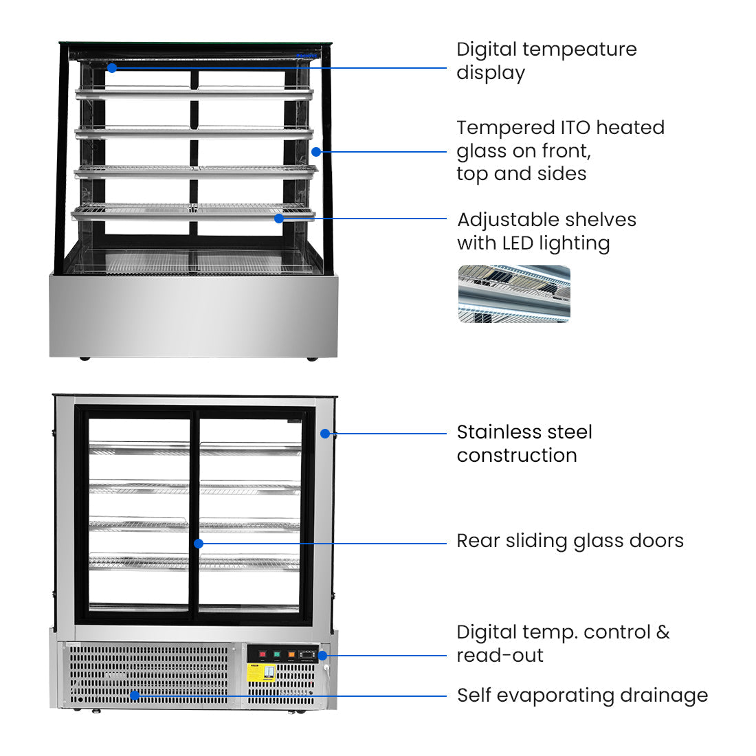 Bonvue Deluxe Chilled Display Cabinet - SLP840C - Whisk Hospitality - SLP840C