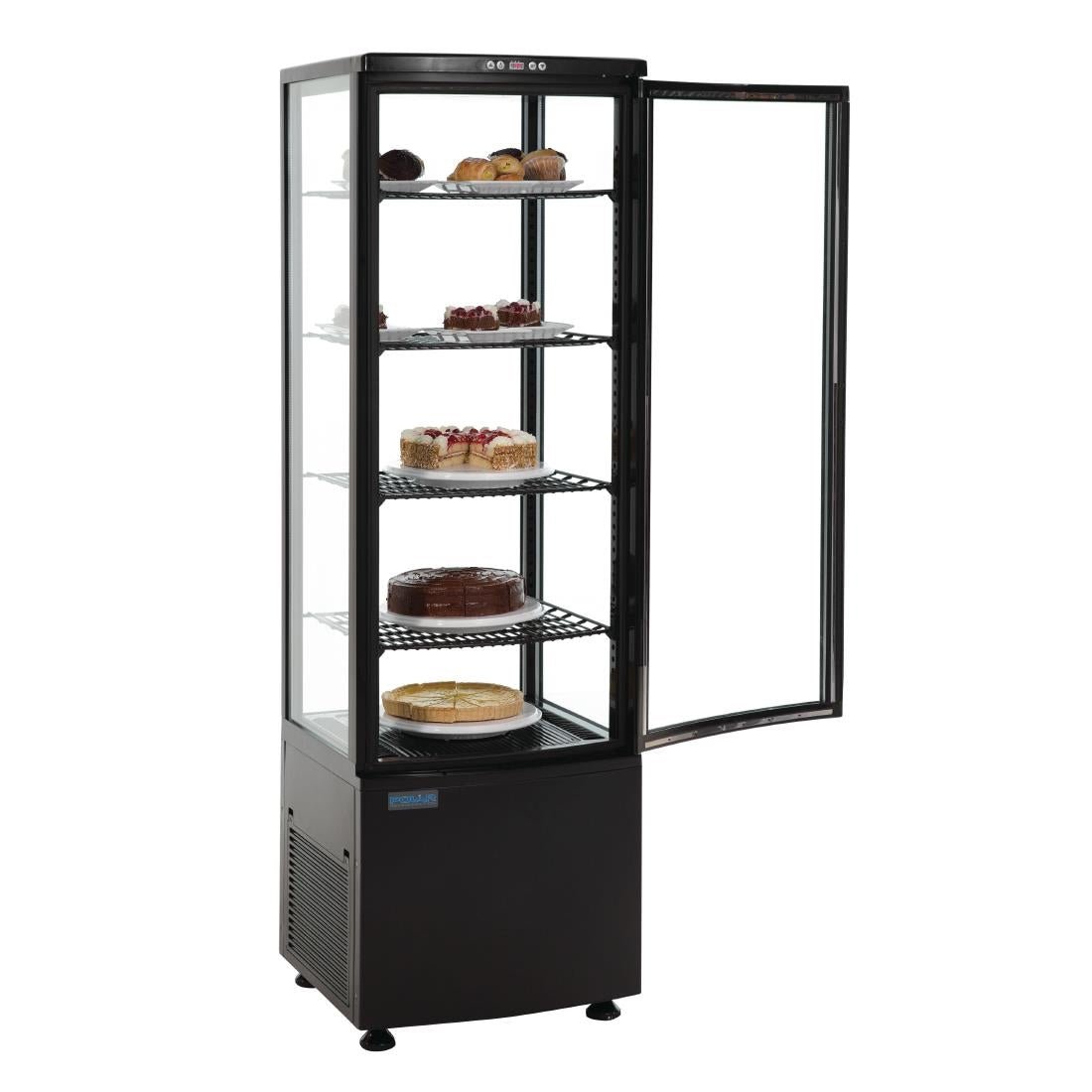 Polar C - Series Energy Efficient Curved Door Display Fridge Black - 235Ltr CX573 - A - Whisk Hospitality - CX573-A