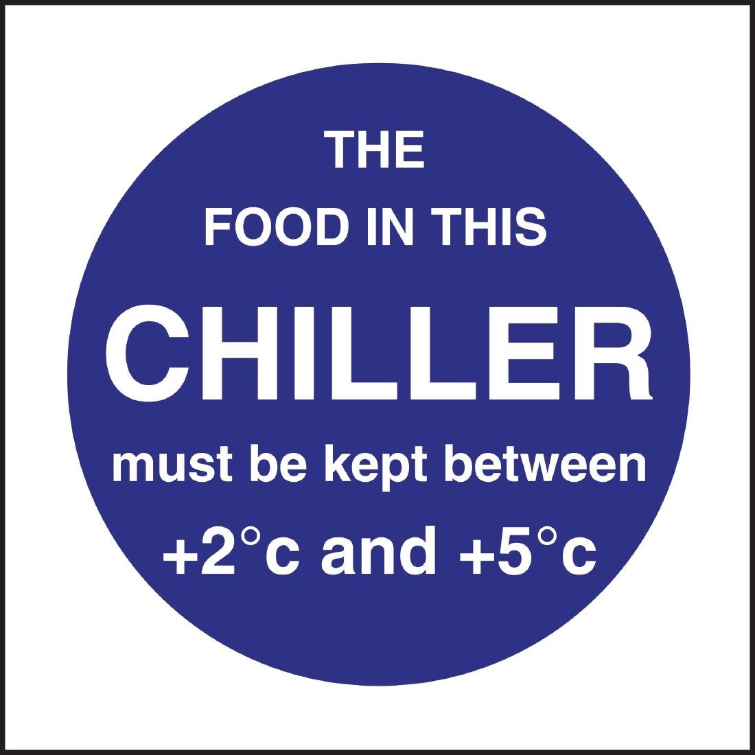 Vogue Chiller Display Temp Sign - 100x100mm 4x4" (Self - Adhesive) L838 - Whisk Hospitality - L838