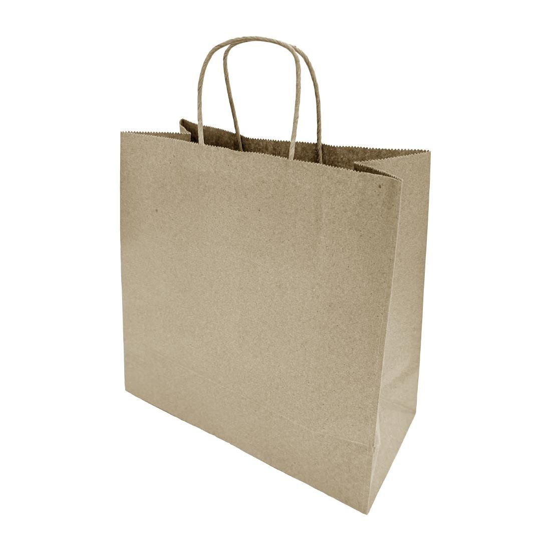 Fiesta Recyclable Twist Handle Paper Bag Brown - Medium (Pack 250) HY762 - Whisk Hospitality - HY762