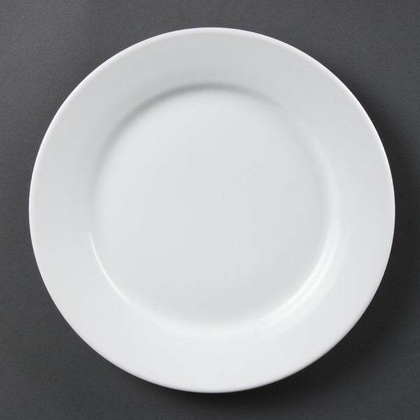 Olympia Whiteware Wide Rimmed Plate - 25.5cm 10" (Box 12) CB481 - Whisk Hospitality - CB481