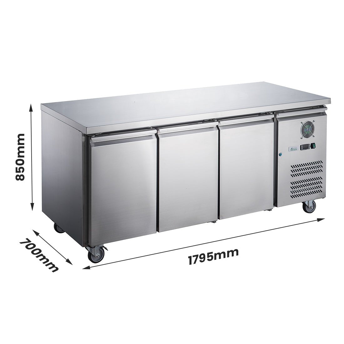 FED-X S/S Three Door Bench Fridge - XUB7C18S3V - Whisk Hospitality - XUB7C18S3V
