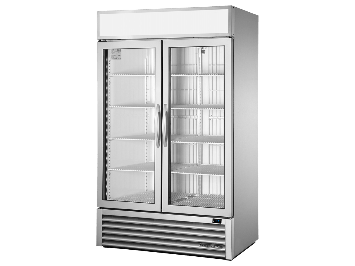 True Refrigeration Upright Retail Merchandiser Freezer 2 Full Glass Swing Doors - GDM - 43F - HC - FGD01 - Whisk Hospitality - GDM-43F-HC-FGD01