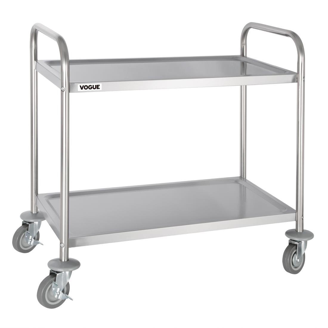 Vogue 2 Tier Flat Pack Trolley St/St - 810Lx455Wx855mmH F997 - Whisk Hospitality - F997