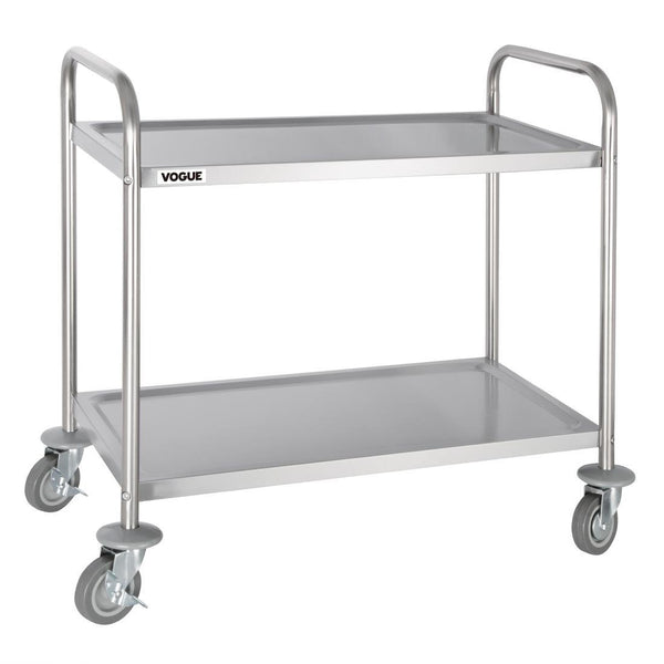 Vogue 2 Tier Flat Pack Trolley St/St - 810Lx455Wx855mmH F997 - Whisk Hospitality - F997