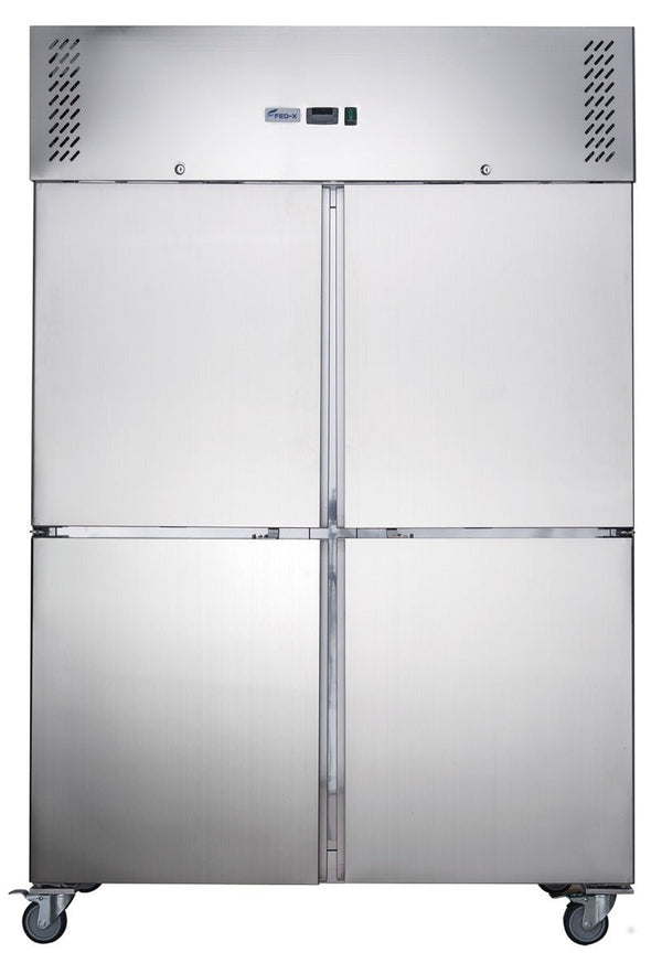 FED-X S/S Four Door Upright Freezer - XURF1410S2V - Whisk Hospitality - XURF1410S2V