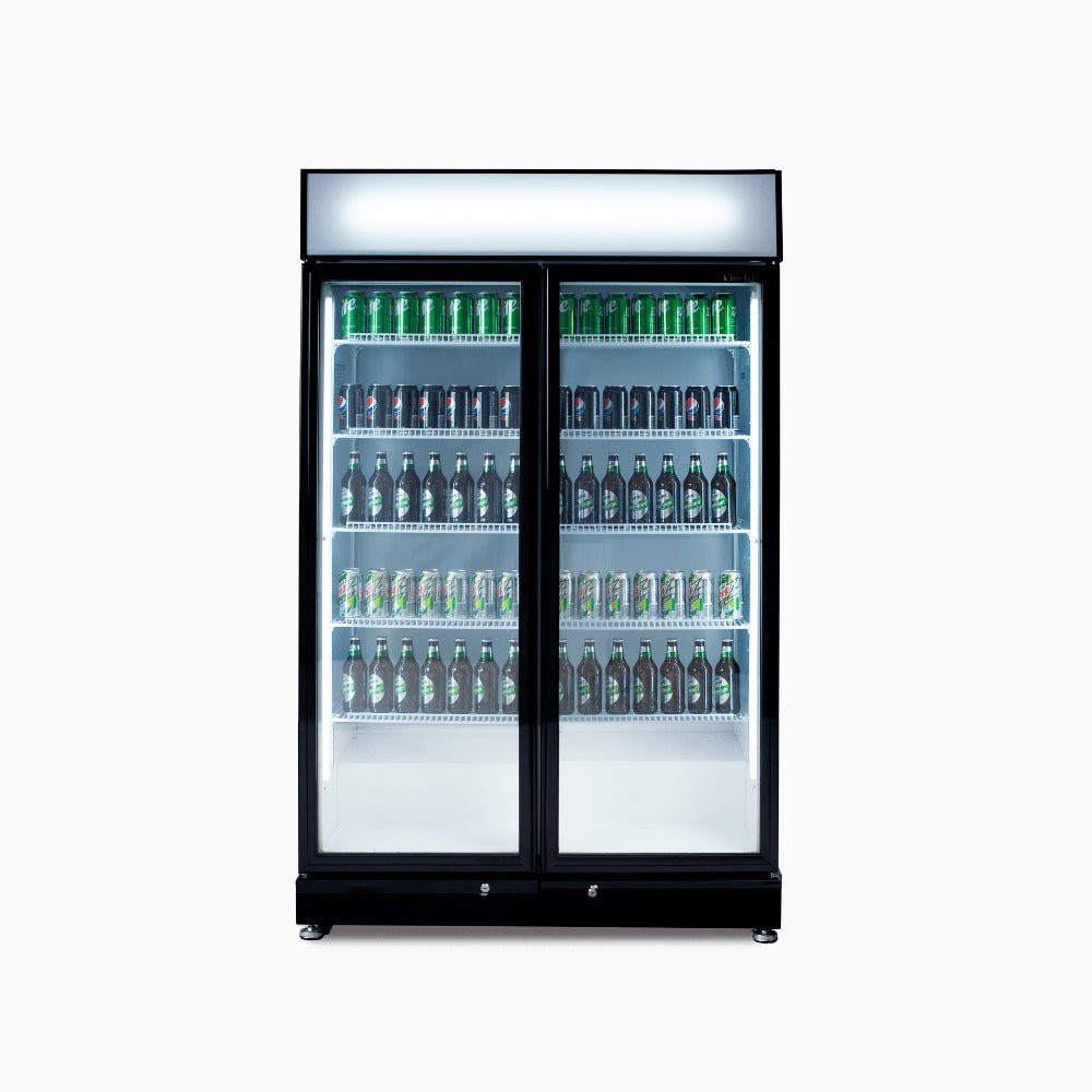 Bromic Upright Display Fridge - 885L - 2 Doors - Flat Glass - Black GM0900LBECO - NR - Whisk Hospitality - GM0900LBECO-NR