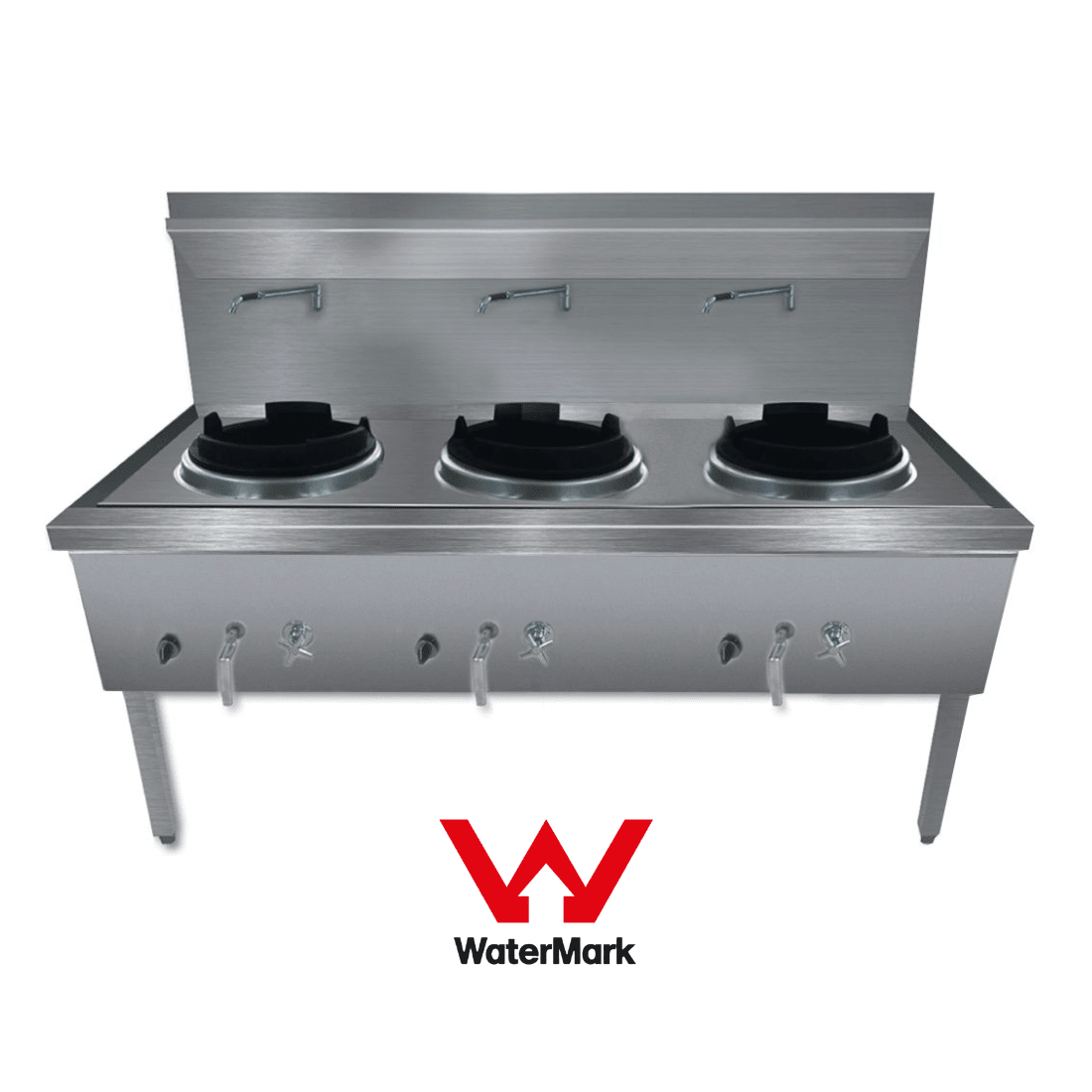 Gasmax Stainless Steel Waterless LPG Triple Wok Chimney Burner - WW - 3LC - Whisk Hospitality - WW-3LC