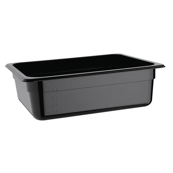 Vogue Black Polycarbonate - GN 1/2 100mm U459 - Whisk Hospitality - U459