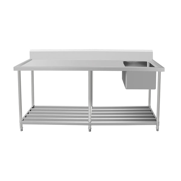 Work Bench - Single Sink with Pipe Undershelf - Right sink / 700 / ASS-2470R - Whisk Hospitality - 622312