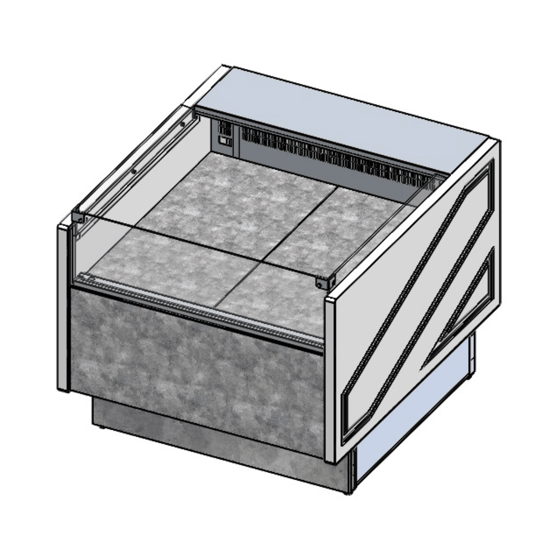 Tecnodom Square Deli, Poultry & Meat Display Add On Units 900mm Depth Storage Surface - TDMR - 0910SELF - Whisk Hospitality - TDMR-0910SELF