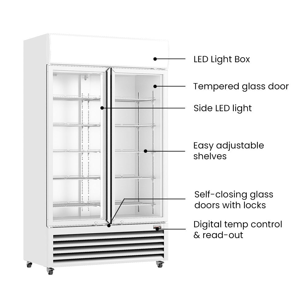 Thermaster Two Glass Door Colourbond Upright Drink Fridge LG - 730P - Whisk Hospitality - LG-730P