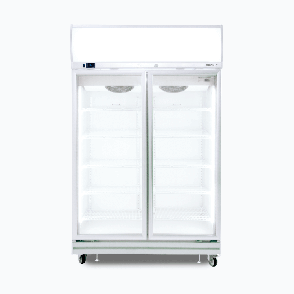 Bromic Upright Display Fridge - 976L - 2 Doors - Flat Glass - Lightbox - Whisk Hospitality - GD1000LF