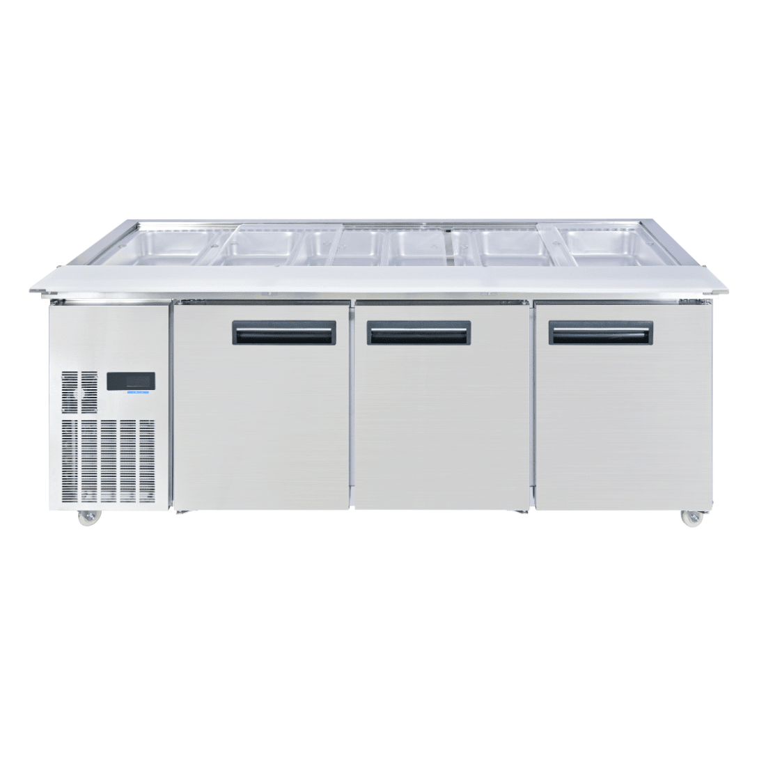 Thermaster Three Door Cold Bench Salad Station 6x1/1 GN Pans PG210FA - XB - Whisk Hospitality - PG210FA-XB