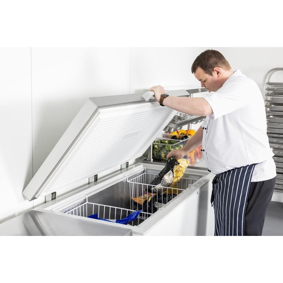 Polar G - Series Chest Freezer with Stainless Steel Lid - 385Ltr GH337 - A - Whisk Hospitality - GH337-A