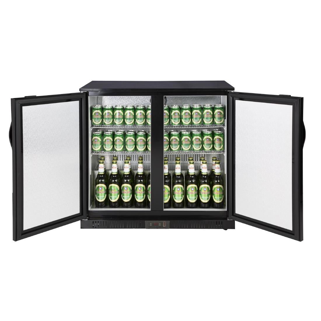 Polar G - Series Back Bar Cooler with Double Solid Hinged Doors Black - 850mm GE998 - A - Whisk Hospitality - GE998-A