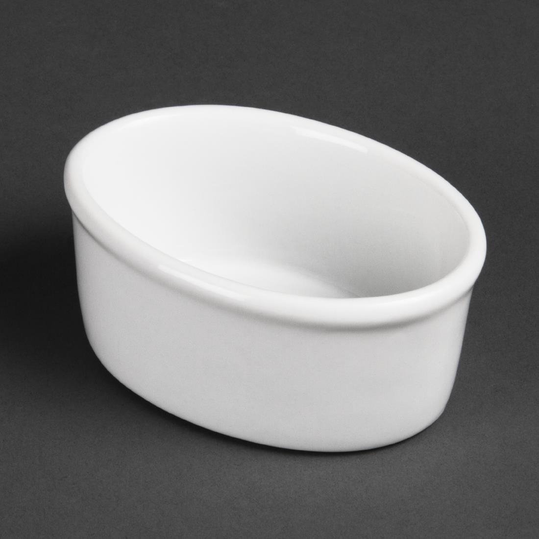 Olympia Whiteware Oval Ramekin - 103mm 4" (Box 12) W445 - Whisk Hospitality - W445