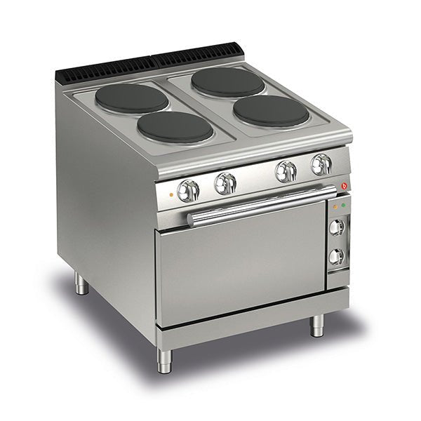 BARON 4 Burner Electric Cook Top With Electric Oven Q70PCF/E800 - Whisk Hospitality - Q70PCF/E800