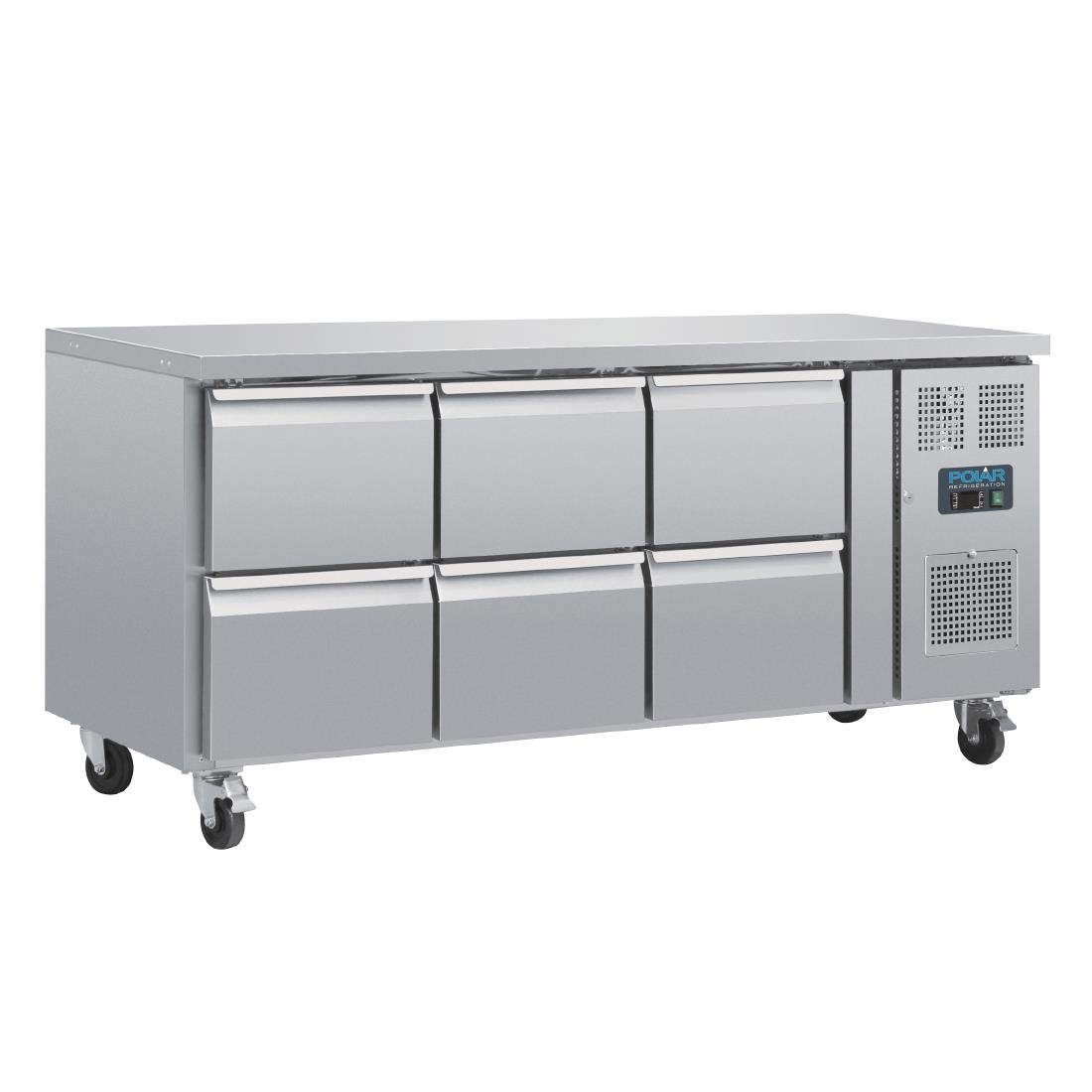 Polar U - Series Six Drawer Gastronorm Counter Fridge DA548 - A - Whisk Hospitality - DA548-A