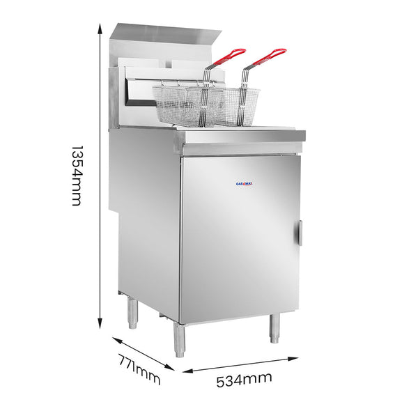RC400TE - Superfast Natural Gas Tube Twin Vat Fryer - Whisk Hospitality - RC400TE