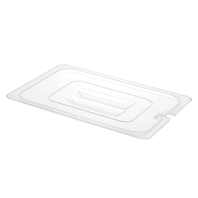 Gastronorme Pan Lid - PolyCarbonate - Notched - 1/2 - Clear - Whisk Hospitality - 398759
