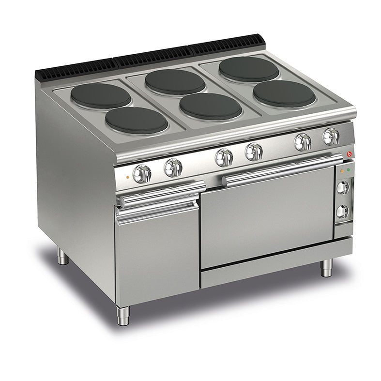 BARON 6 Burner Electric Cook Top With Electric Oven - Whisk Hospitality - Q70PCF/E120