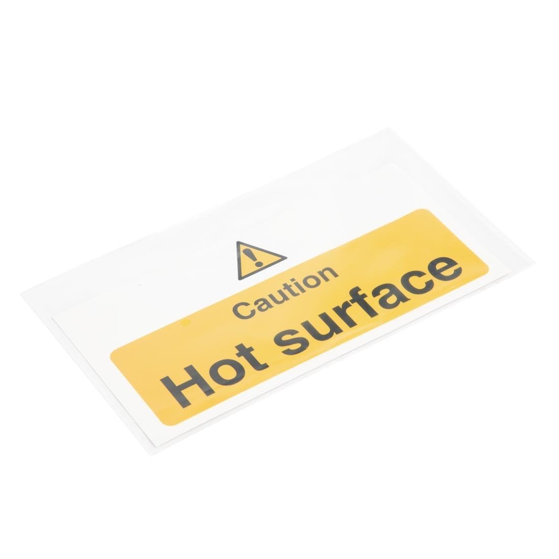 Vogue Caution Hot Surface Sign - 100x200mm 4x8" (Self - Adhesive) L848 - Whisk Hospitality - L848
