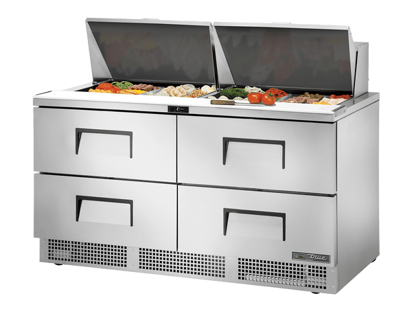 True Refrigeration Prep Table 24x 1/6 Top Pans 4 Drawers - TFP - 64 - 24M - D - 4 - HC - Whisk Hospitality - TFP-64-24M-D-4-HC