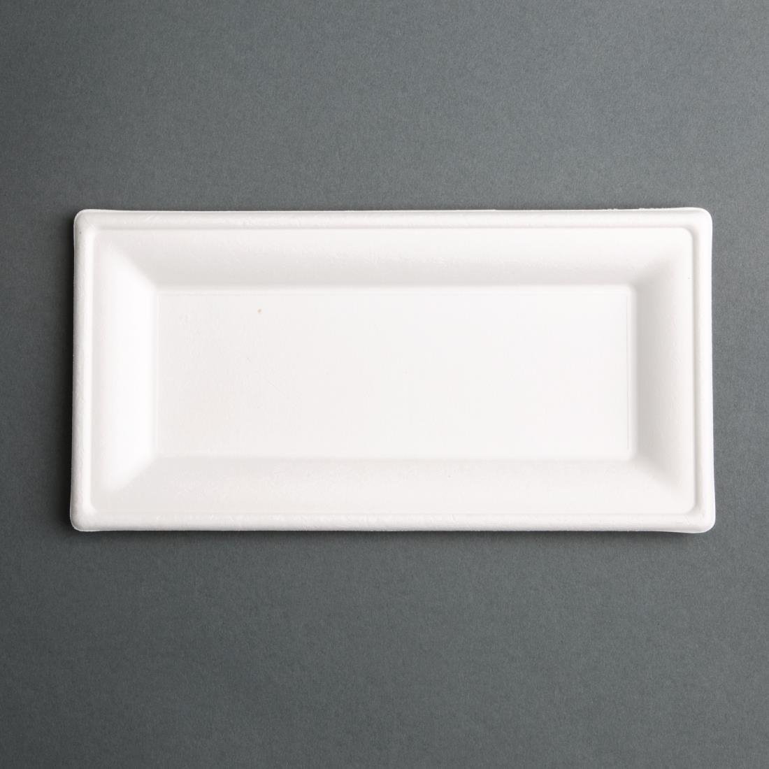 Fiesta Compostable Bagasse Rectangular Plate 258 x 130mm (Pack 50) FC539 - Whisk Hospitality - FC539