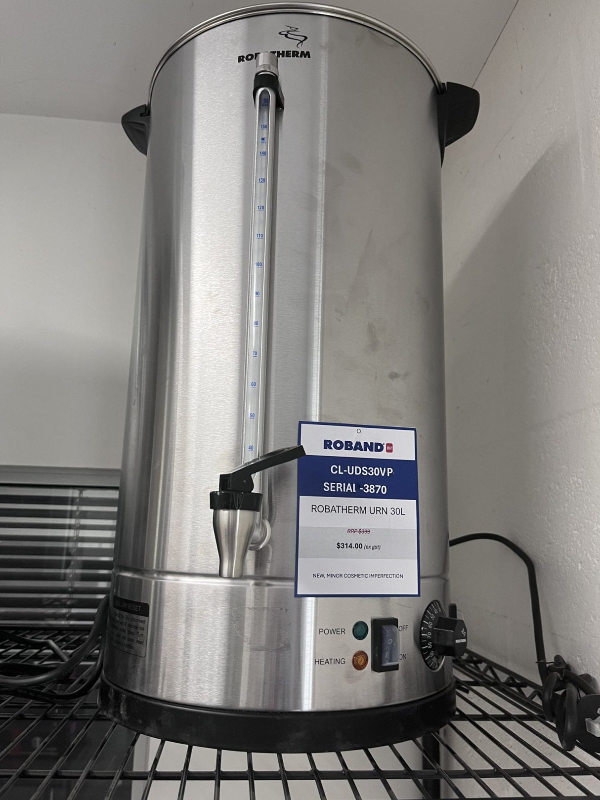 Roband UDS30VP 30L Hot Water Urn - Whisk Hospitality - 3PA-1907-CL-UDS30VP-3870