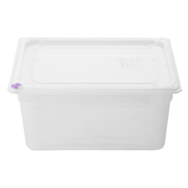 Hygiplas Click PP 1/2 GN with Lid & 7 Colour clips - 150mm 8.9Ltr (Pack 4) FZ090 - Whisk Hospitality - FZ090