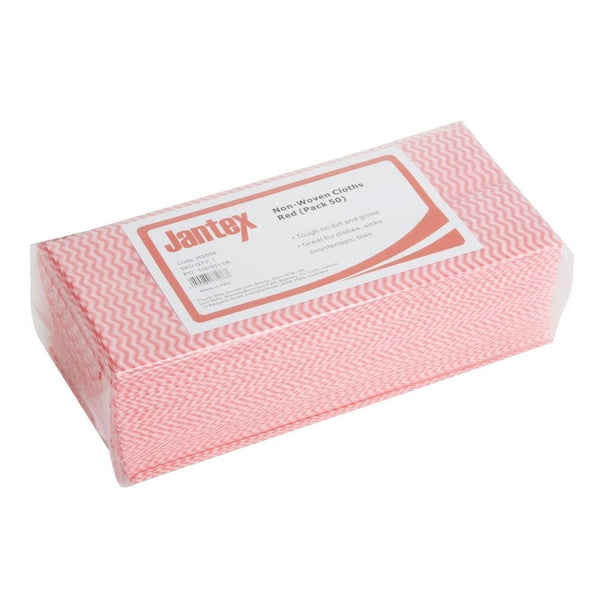 Jantex Non - Woven Cloths Red (Pack 50) HS594 - Whisk Hospitality - HS594