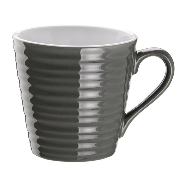 Olympia Cafe Mug Charcoal Ripple - 340ml (Box 6) DH634 - Whisk Hospitality - DH634