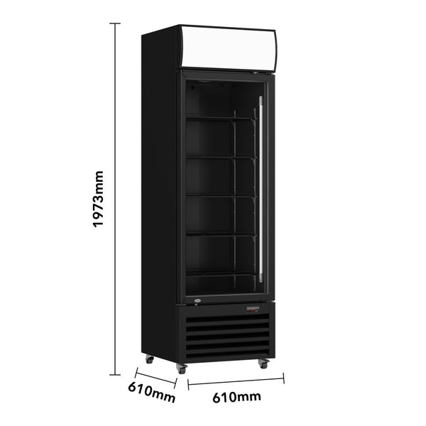 Thermaster Single Glass Door Colourbond Upright Drink Fridge - LG-370BP - Whisk Hospitality - LG-370BP