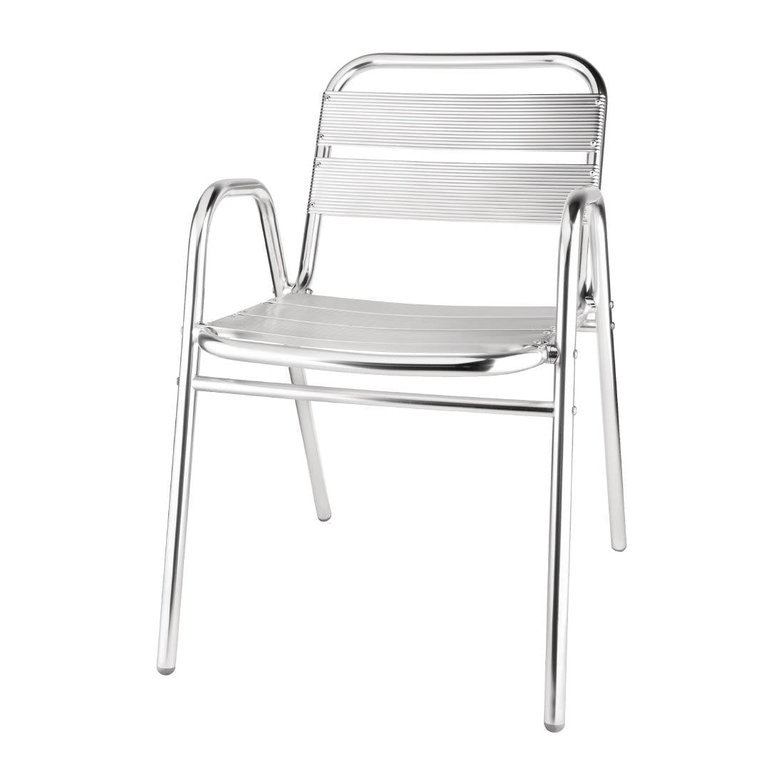 Bolero Stacking Aluminium Chair with Arched Arms (Pack 4) U501 - Whisk Hospitality - U501