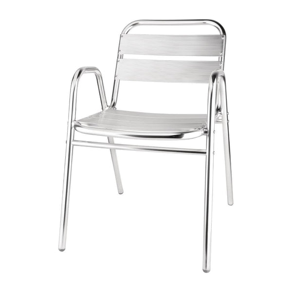 Bolero Stacking Aluminium Chair with Arched Arms (Pack 4) U501 - Whisk Hospitality - U501