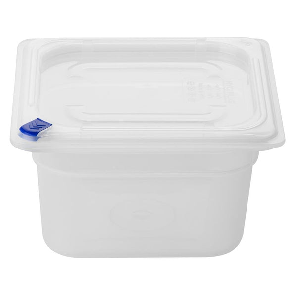 Hygiplas Click PP 1/6 GN with Lid & 7 Colour clips - 100mm 1.5Ltr (Pack 4) FZ097 - Whisk Hospitality - FZ097