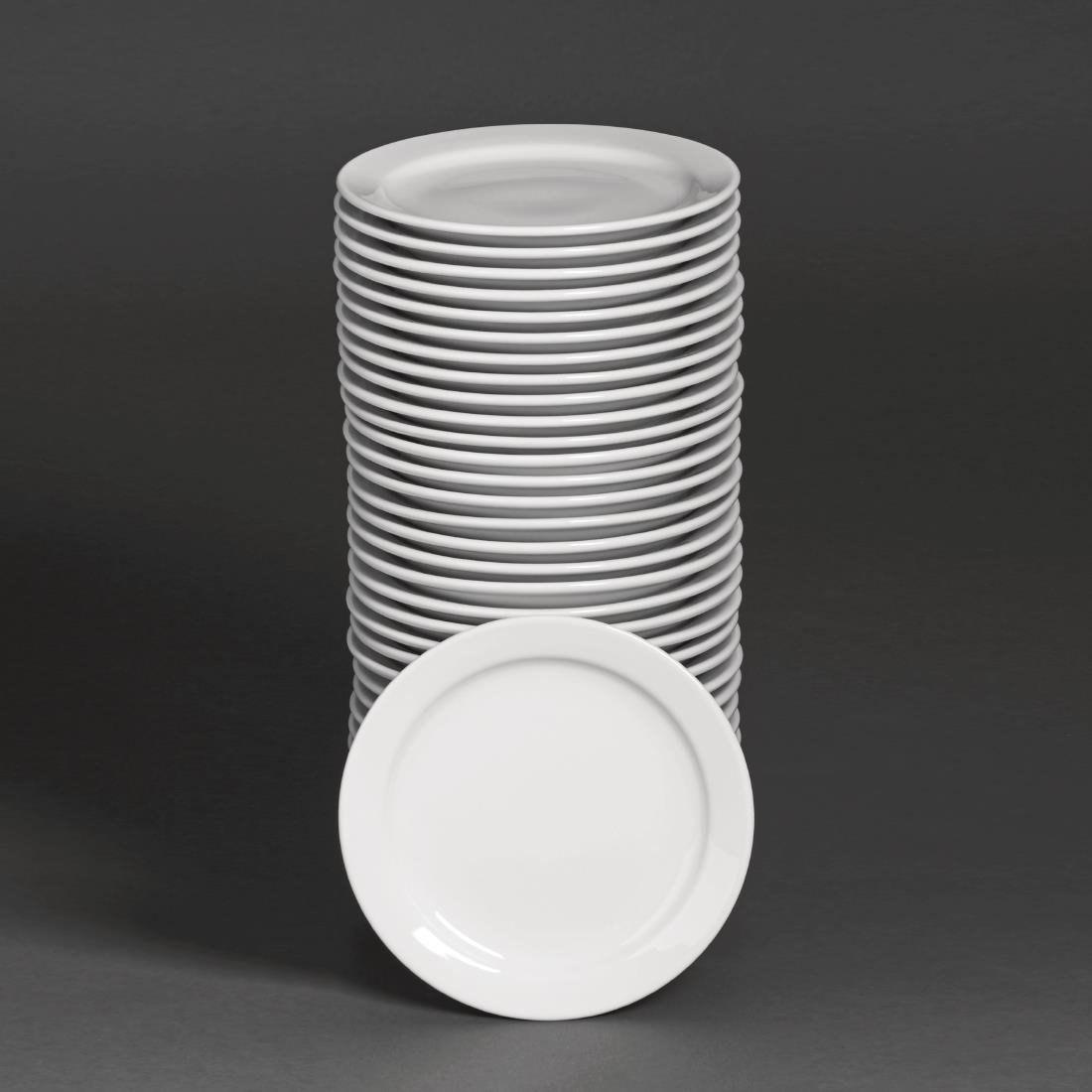 Sale Offer - Athena Hotelware Narrow Rimmed Plate - 16 1/2cm 6 1/2" (Box 36) S751 - Whisk Hospitality - S751