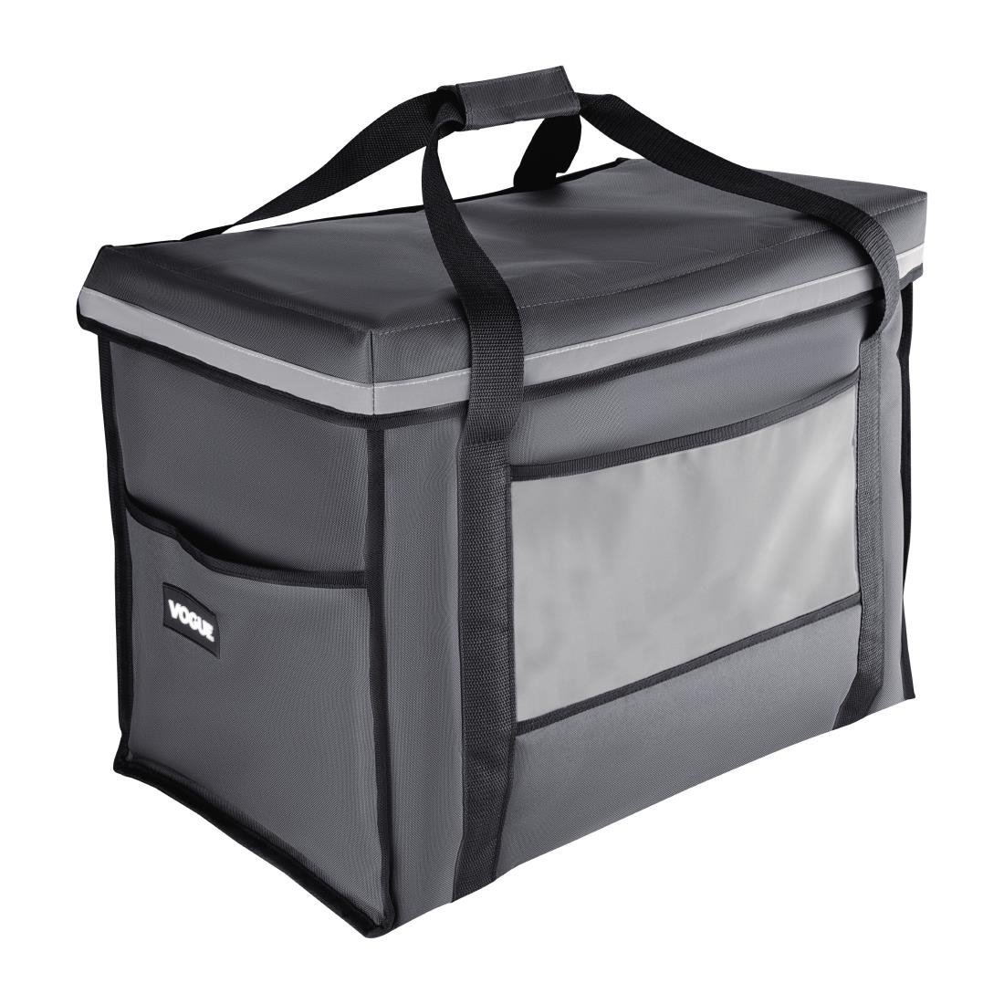 Vogue Insulated Folding Delivery Bag Grey - 540x360x430mm 21x14x17" FR226 - Whisk Hospitality - FR226